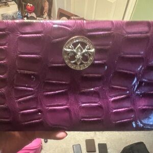 Purple Crocodile Embossed Clutch